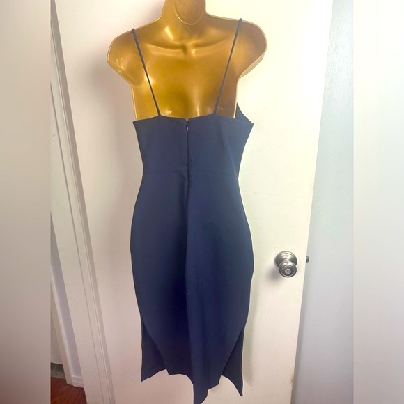 Likely NavyBlue Spaghetti Strap Rayon Poly Blend Side Slits Women’s Dress Size 6 - Picture 4 of 15